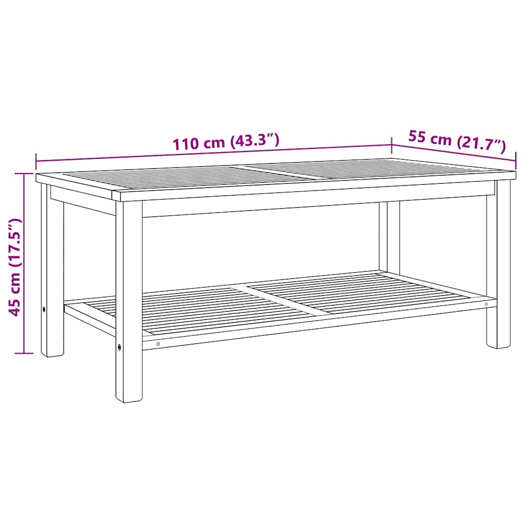 vidaXL Tavolino da salotto Marrone 110 x 55 x 45 cm