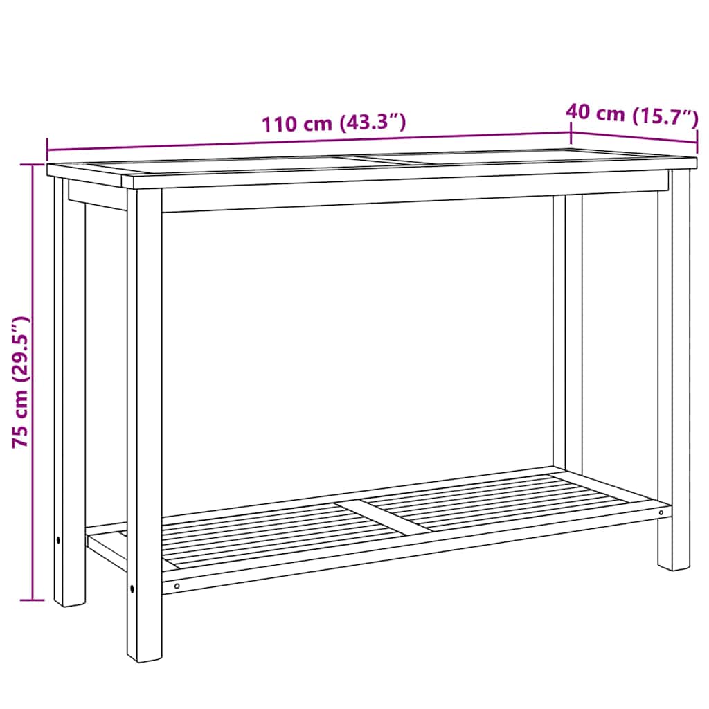 Tavolino da salotto con archiviazione Marrone 110 x 40 x 45 cm 42002312