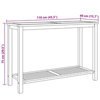 Tavolino da salotto con archiviazione Marrone 110 x 40 x 45 cm 42002312