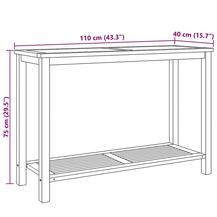 Tavolino da salotto con archiviazione Marrone 110 x 40 x 45 cm 42002312