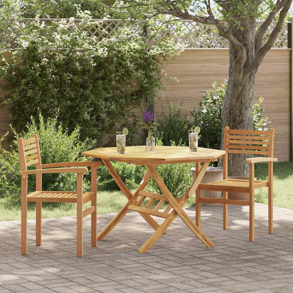 vidaXL Sedie impilabili da giardino 2 pcs Marrone 55.5 x 55.5 x 90 cm