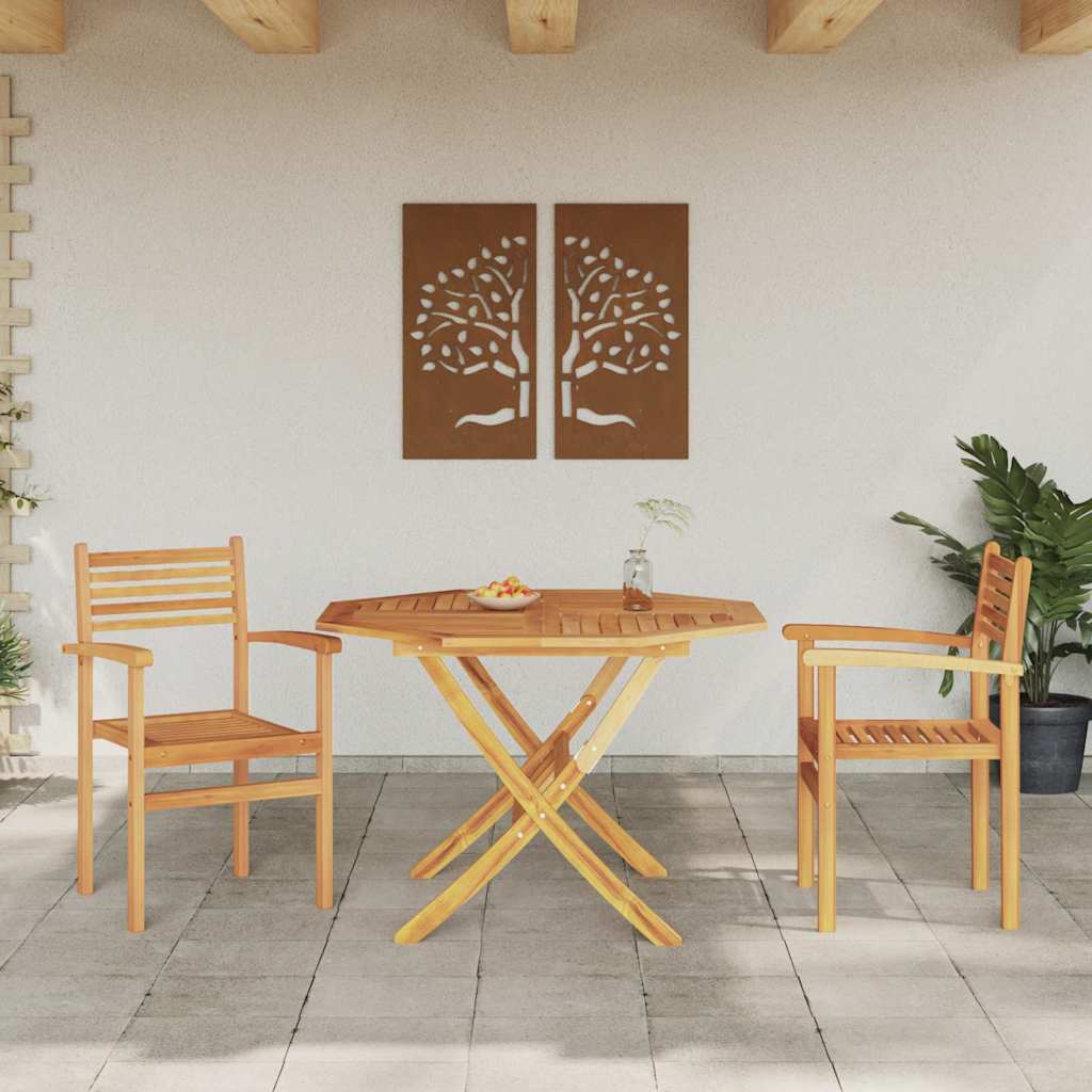 Sedie impilabili da giardino 2 pcs Marrone 55.5 x 55.5 x 90 cm 42002314