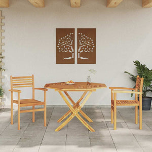 Sedie impilabili da giardino 2 pcs Marrone 55.5 x 55.5 x 90 cm 42002314