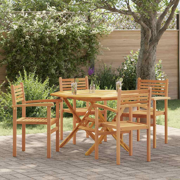 vidaXL Sedie impilabili da giardino 4 pcs Marrone 55.5 x 55.5 x 90 cm