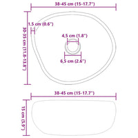 vidaXL Lavabo Grigio chiaro (38-45) x (30-35) x 15 cm Pietra di Fiume