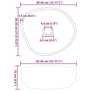 vidaXL Lavabo Grigio chiaro (38-45) x (30-35) x 15 cm Pietra di Fiume
