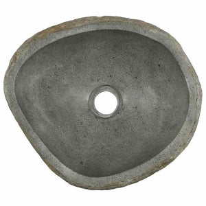 Lavabo-Lavandino-Lavello Grigio chiaro (38-45) x (30-35) x 15 cm Pietra di Fiume