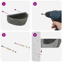 vidaXL Lavabo a parete Grigio (30-37) x (25-30) x 12 cm