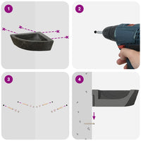 vidaXL Lavabo ad angolo sospeso Grigio (38-45) x (38-45) x 12 cm