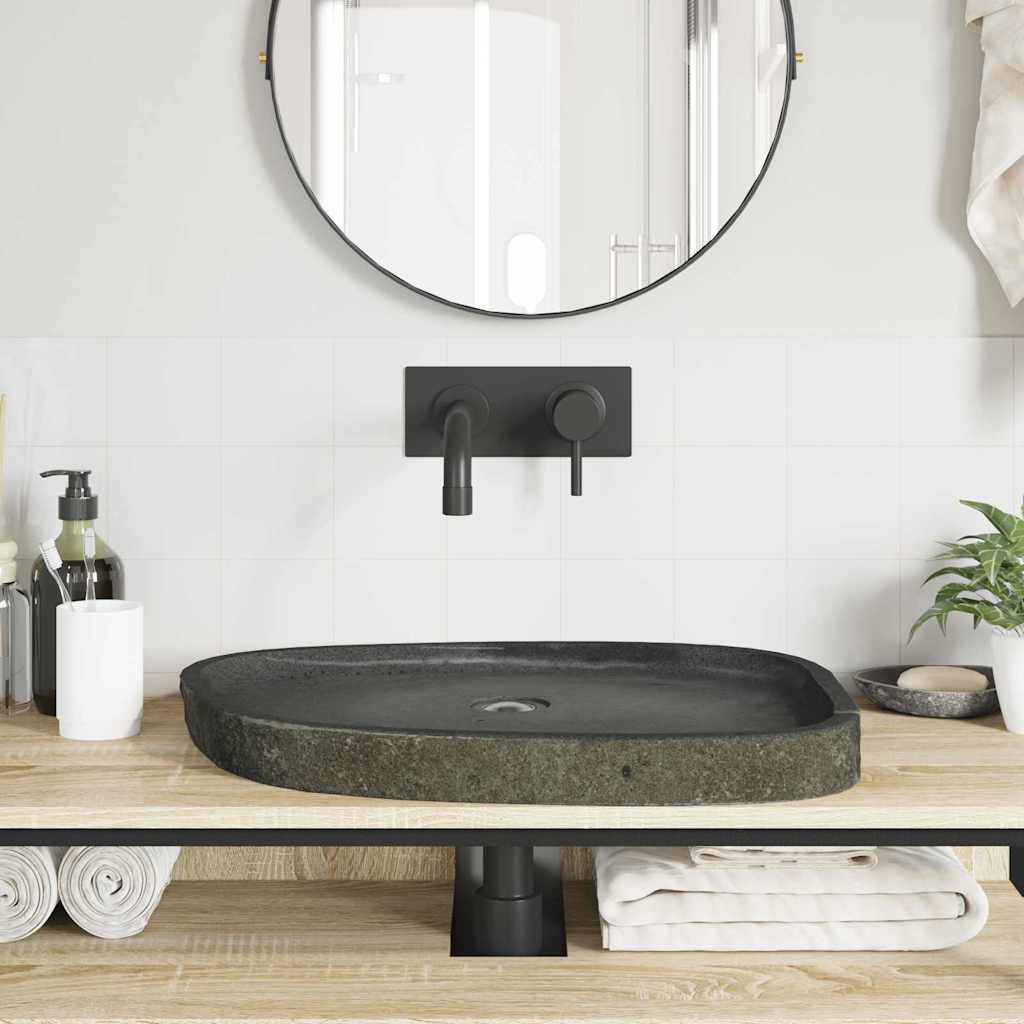 vidaXL Lavabo Grigio (55-65) x (40-50) x 6 cm Pietra di Fiume