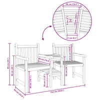Sedie da Esterno Marrone 152 x 63 x 89 cm 42001957