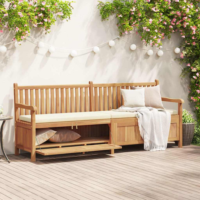 vidaXL Panca da Giardino con Contenitore Marrone 228 x 60 x 90 cm
