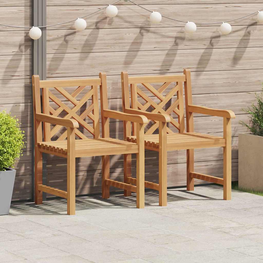 vidaXL Sedie da giardino 2 pcs Marrone 58 x 60 x 90 cm