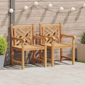vidaXL Sedie da giardino 2 pcs Marrone 58 x 60 x 90 cm