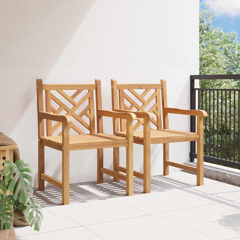 vidaXL Sedie da giardino 2 pcs Marrone 58 x 60 x 90 cm