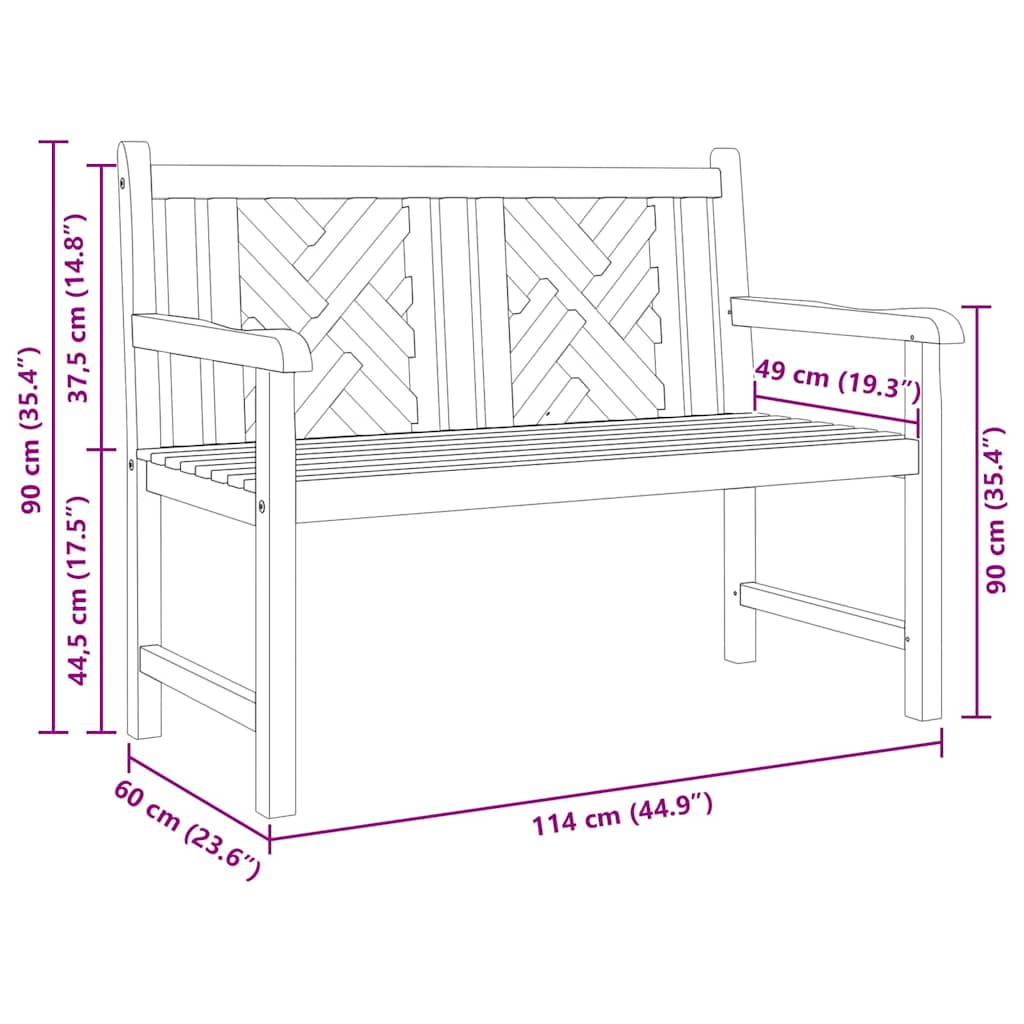 Panchina da giardino Marrone 114 x 60 x 90 cm 42001964