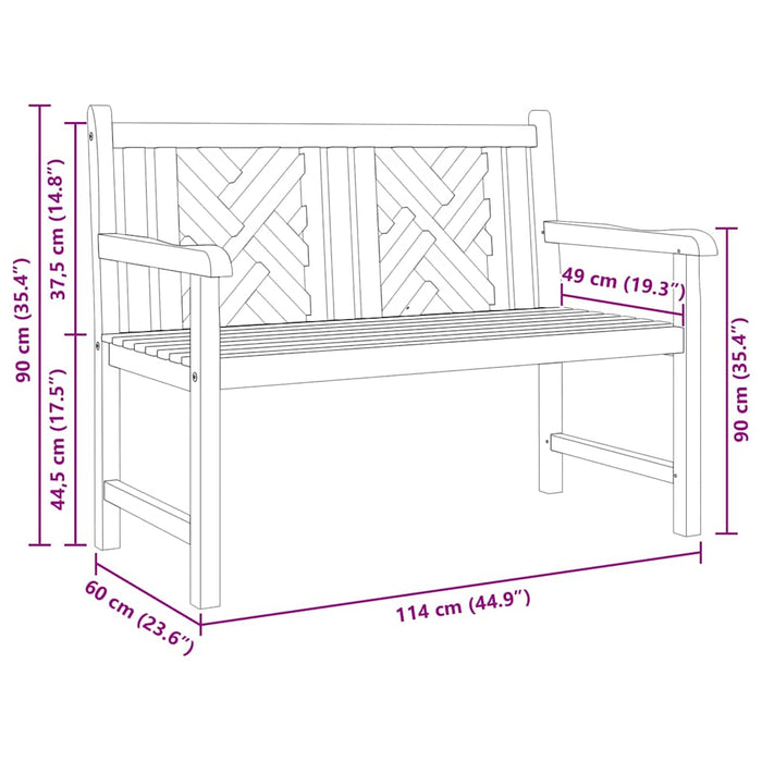 Panchina da giardino Marrone 114 x 60 x 90 cm 42001964