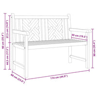 vidaXL Panchina da giardino Marrone 114 x 60 x 90 cm
