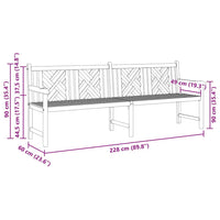 Panchina da giardino Marrone 228 x 60 x 90 cm 42001967