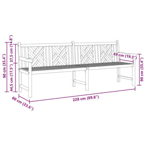 Panchina da giardino Marrone 228 x 60 x 90 cm 42001967
