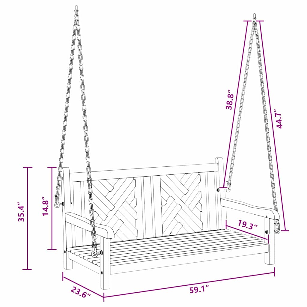 vidaXL Panchina a Dondolo Altro Marrone 114 x 60 x 64 cm