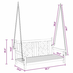 vidaXL Panchina a Dondolo Altro Marrone 114 x 60 x 64 cm