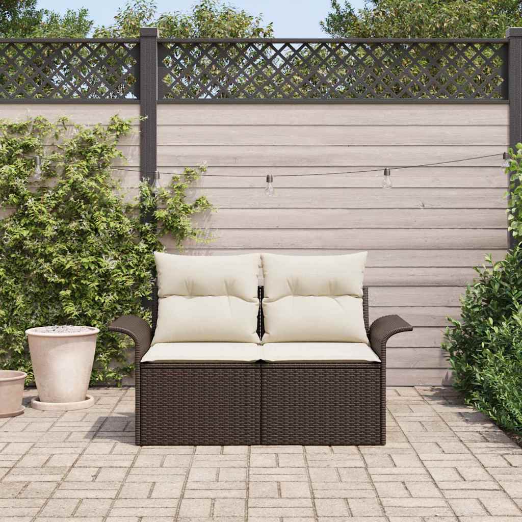 Divano da giardino Marrone 141 x 62 x 69cm polyrattan 42006693