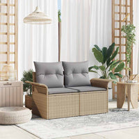 Divano da giardino con cuscino Beige 141 x 62 x 69cm polyrattan 42006695