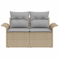 Divano da giardino con cuscino Beige 141 x 62 x 69cm polyrattan 42006695