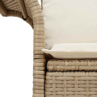 Divano da giardino con cuscino Beige 141 x 62 x 69cm polyrattan 42006696