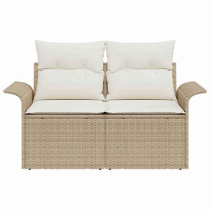 Divano da giardino con cuscino Beige 141 x 62 x 69cm polyrattan 42006696