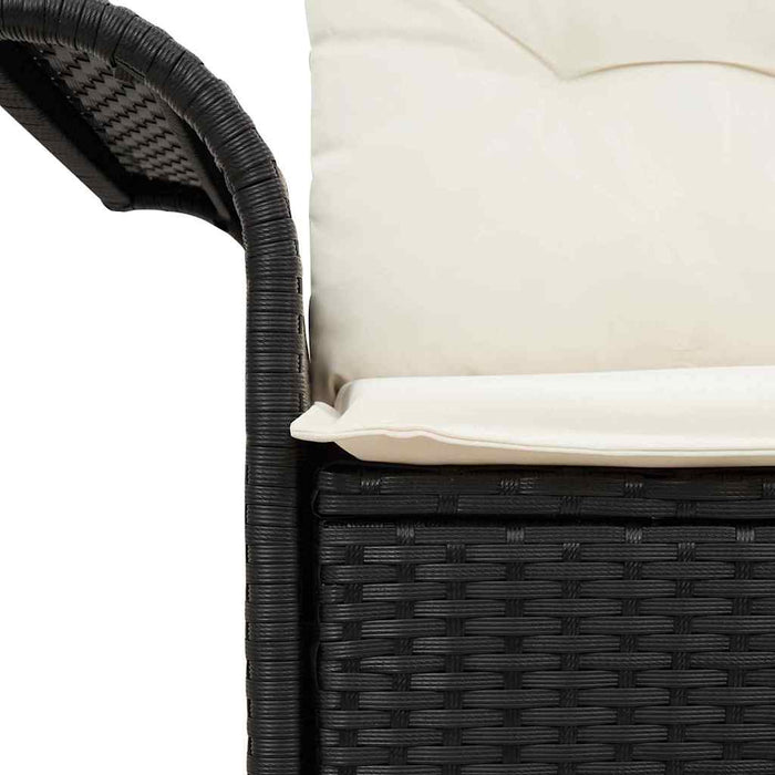 Divano da giardino con cuscino Nero 141 x 62 x 69cm polyrattan 42006702