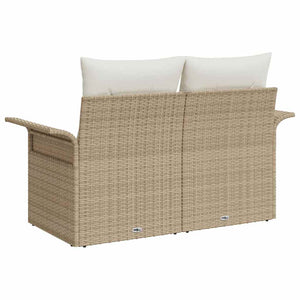 Divano da giardino con cuscino Beige 141 x 62 x 69cm polyrattan 42006706