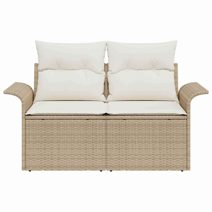 Divano da giardino con cuscino Beige 141 x 62 x 69cm polyrattan 42006706