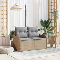 Divano da giardino con cuscino Beige 121 x 62 x 69cm polyrattan 42006715