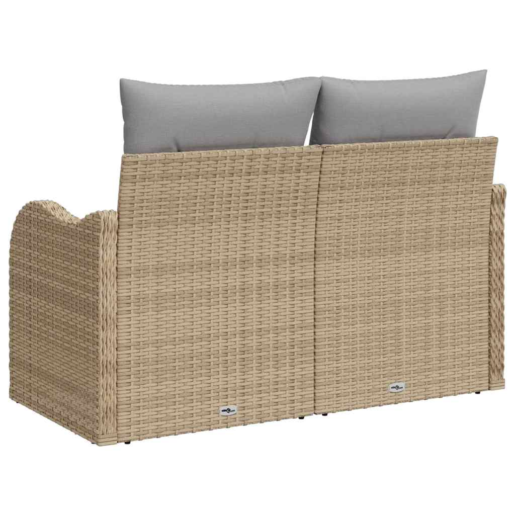Divano da giardino con cuscino Beige 121 x 62 x 69cm polyrattan 42006715