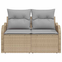 Divano da giardino con cuscino Beige 121 x 62 x 69cm polyrattan 42006715