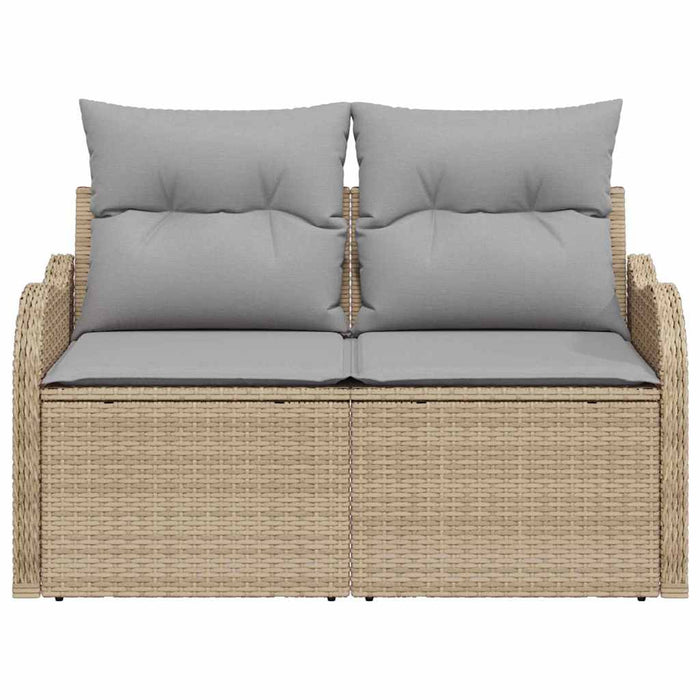 Divano da giardino con cuscino Beige 121 x 62 x 69cm polyrattan 42006715