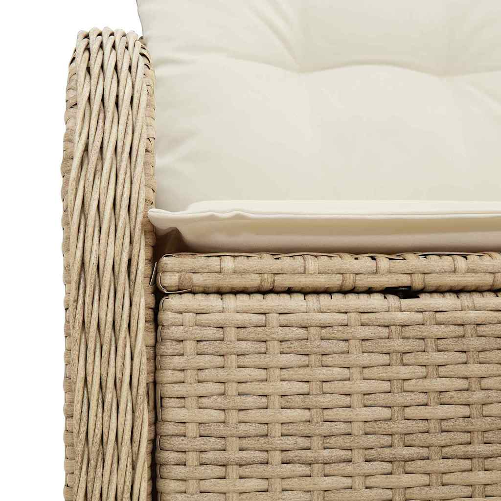 Divano da giardino con cuscino Beige 121 x 62 x 69cm polyrattan 42006716
