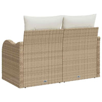 Divano da giardino con cuscino Beige 121 x 62 x 69cm polyrattan 42006716