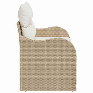 Divano da giardino con cuscino Beige 121 x 62 x 69cm polyrattan 42006716