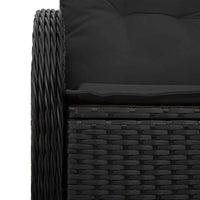 Divano da giardino con cuscino Nero 121 x 62 x 69cm polyrattan 42006721