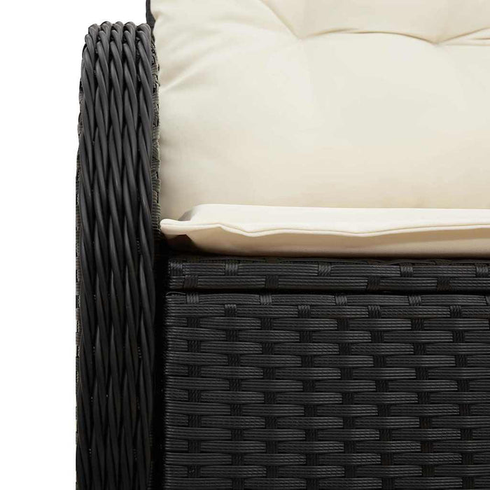 Divano da giardino con cuscino Nero 121 x 62 x 69cm polyrattan 42006722