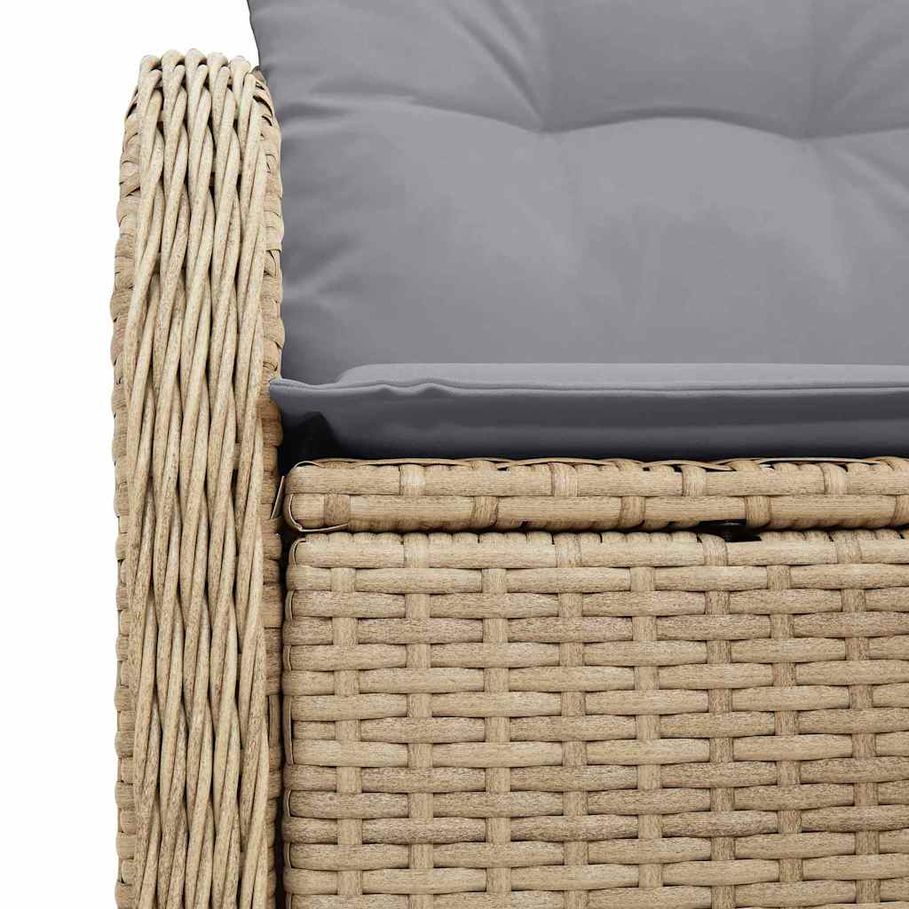 Divano da giardino con cuscino Beige 121 x 62 x 69cm polyrattan 42006725