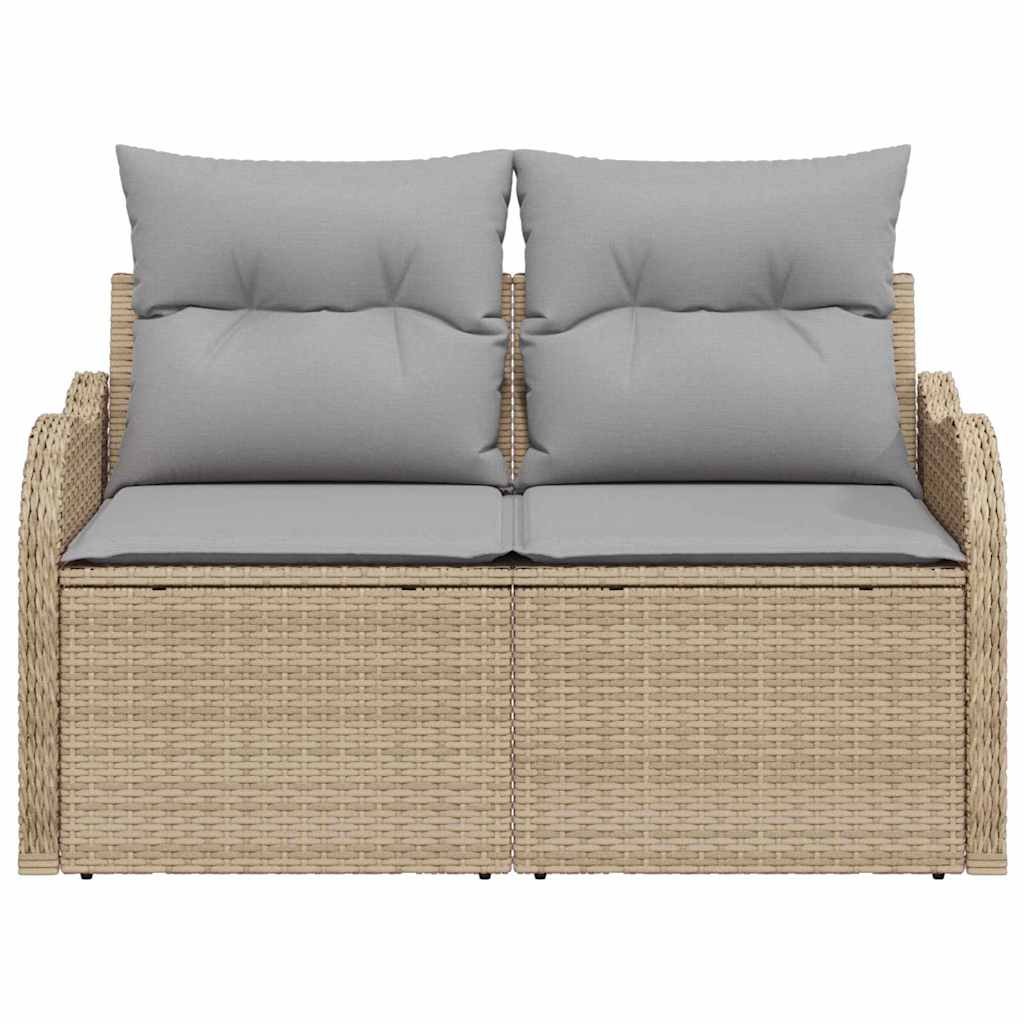 Divano da giardino con cuscino Beige 121 x 62 x 69cm polyrattan 42006725