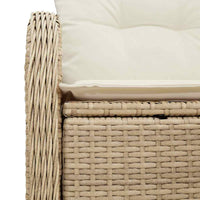 Divano da giardino con cuscino Beige 121 x 62 x 69cm polyrattan 42006726