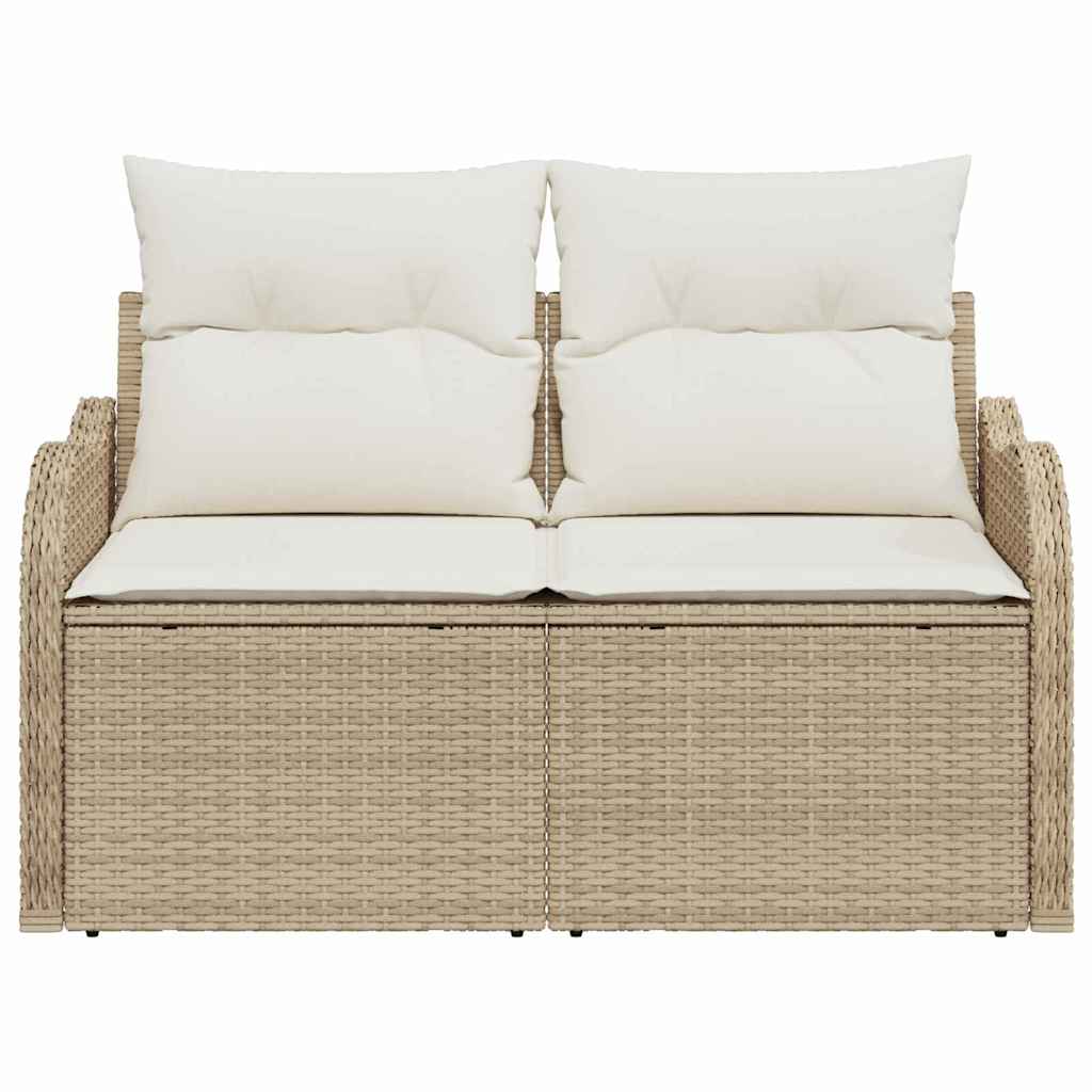 Divano da giardino con cuscino Beige 121 x 62 x 69cm polyrattan 42006726