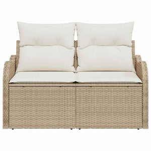 Divano da giardino con cuscino Beige 121 x 62 x 69cm polyrattan 42006726