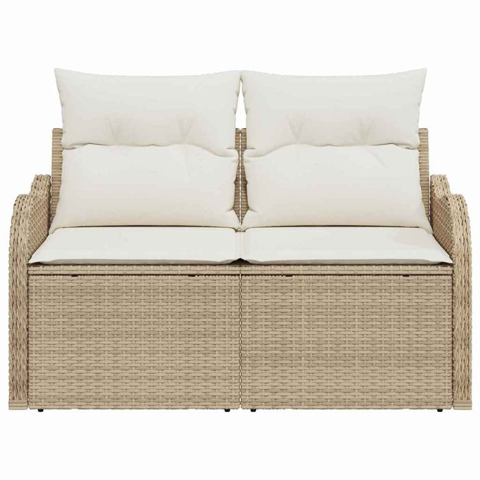 Divano da giardino con cuscino Beige 121 x 62 x 69cm polyrattan 42006726