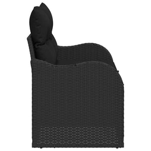 Divano da giardino con cuscino Nero 121 x 62 x 69cm polyrattan 42006731